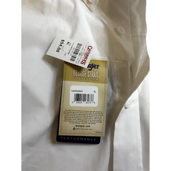 NWT Wrangler George Strait Collection Men's Button Up Long Sleeve Size XL Cowboy - Picture 8 of 14
